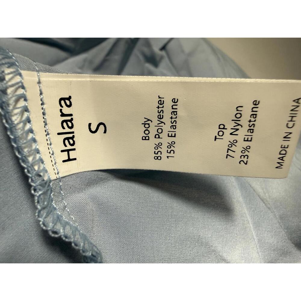 NWT Halara Ruched Waist Tiered Mini Dress Blue Size Small - Picture 4 of 5